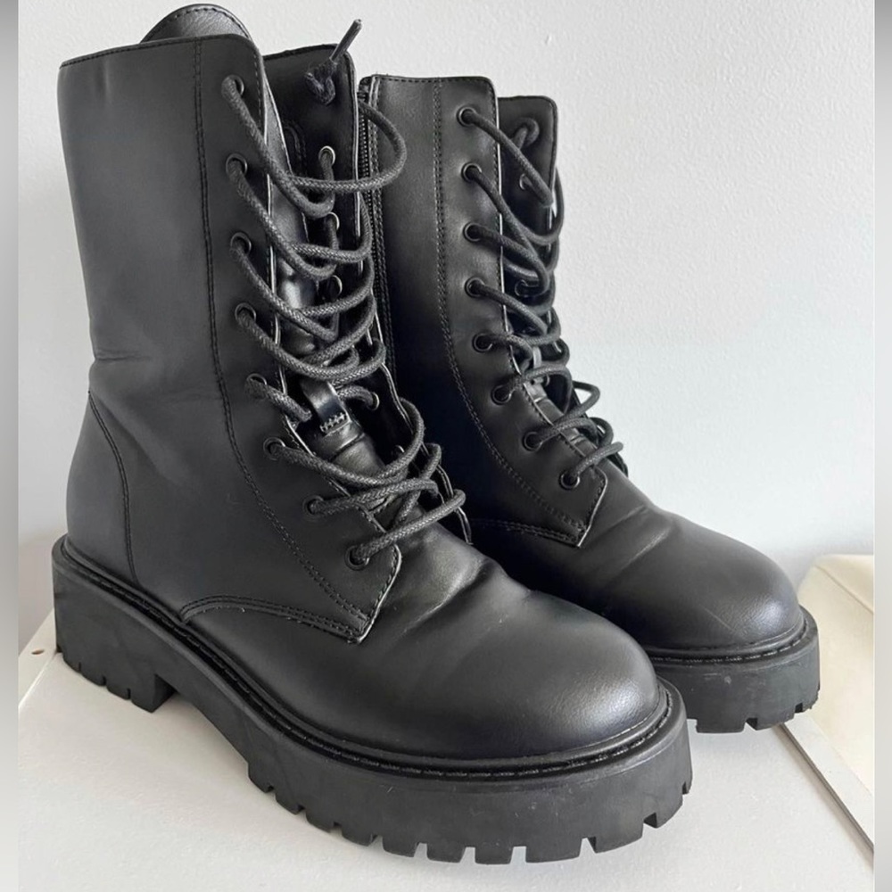 Women’s combat boots.